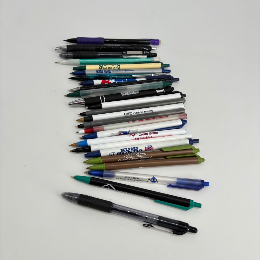 Bulk Lot 20+ Assorted‎ Advertising Promotional Pens and Pencils BIC Zebra Mixed